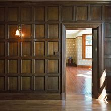 C17th style oak panelling for a Somerset manor Tudor Library, Oak Panelling, Oak Paneling, Entrance Door Decor, Door Awning, Wood Panelling, Timber Panelling, Wooden Wall Panels, Oak Panels