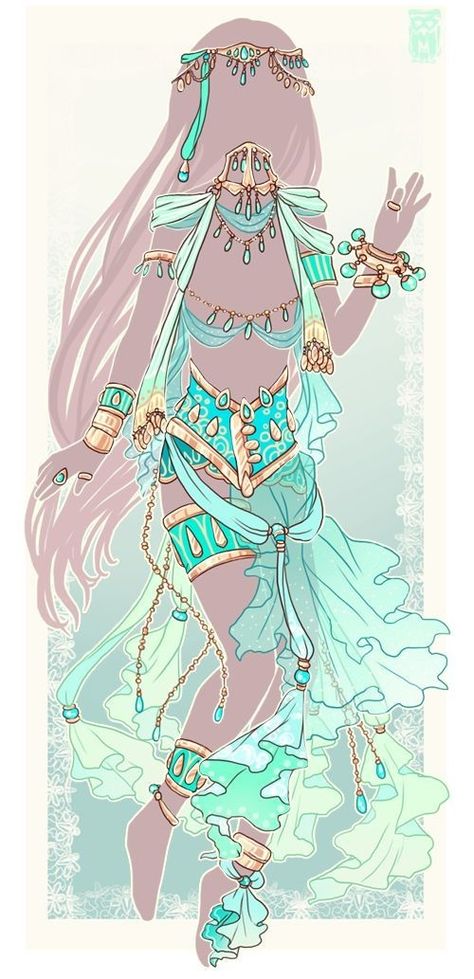 Anime Arabian Outfit, Goddess Outfit Ideas Drawing, Fairy Outfits Drawing, Goddess Outfit Drawing, Outfit Adopts, Goddess Outfit, Dress Design Drawing, Dancers Outfit, First Come First Serve