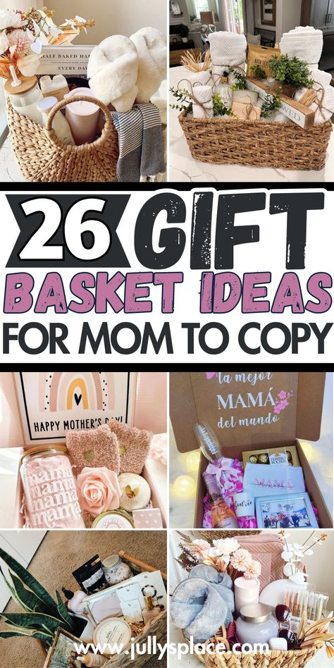 gift basket ideas for mom, gift ideas for mom, mothers day gift ideas Spa Day Raffle Basket Ideas, Spa Baskets Gift Ideas, Bath Baskets Gift Ideas, Gift Basket Ideas For Mom, Mommy Basket, Spa Gift Basket Ideas, Gift Basket For Mom, Basket For Mom, Gift Card Basket