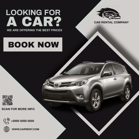 Car Rental Instagram Ad free Editable Printab Car Dealership Design, Car Rental Website, Insurance Ads, Car Advertising Design, Social Media Advertising Design, Ad Car, Car Rental Company, Car Rental Service, North India