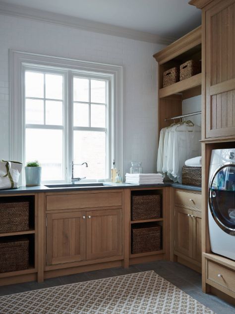 Cottage Laundry Room, Shingle House, Laundry Room Sink, Grey Countertops, Laundry Room Cabinets, Laundry Room Inspiration, Laundry Room Storage, Laundry Mud Room, Laundry Room Organization