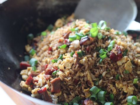 This authentic fried rice skips the peas and cubed ham and goes with more traditional Chinese ingredients such as Char Sui pork, which you can find in your local Chinese barbecue shop. Authentic Fried Rice, Char Sui Pork, Cubed Ham, Pork Fried Rice Recipe, Char Sui, Fried Rice Seasoning, Pork Fried Rice, Recipes From Around The World, Fried Shallots