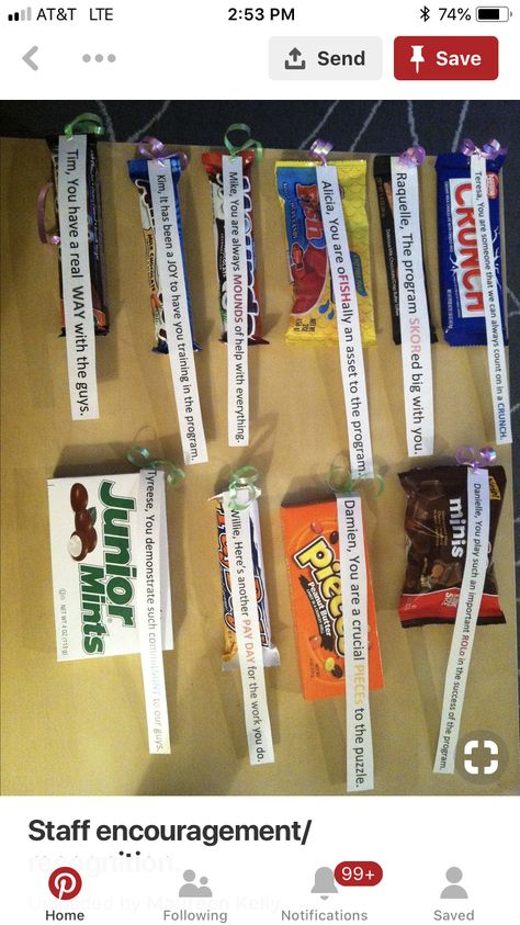 Teacher Morale, Appreciation Ideas, Volunteer Appreciation, Staff Gifts, Employee Recognition, Employee Appreciation Gifts, Staff Appreciation, Work Gifts, Candy Bars