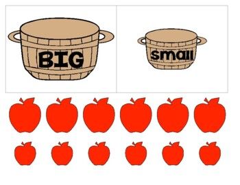 This activity is perfect for reinforcing BIG and small. Sort the apples into the appropriate bushel. Halloween Class Activities, Fall Circle Time, Two Year Old Classroom, Kindergarten Apples, Printable Activities For Toddlers, Pumpkin Activities Preschool, September Apples, Tree Preschool, Feelings Preschool