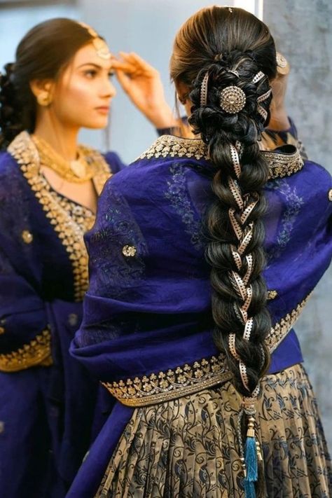 Half Updo Hairstyles, Long Hair Images, Bridal Braids, Traditional Hairstyle, Braided Hairdo, Best Bridal Makeup, Indian Wedding Hairstyles, Open Hairstyles, Indian Bridal Hairstyles