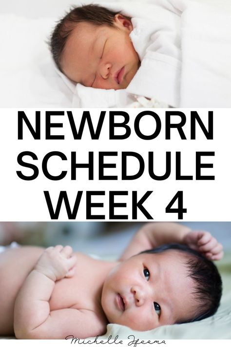 The most helpful schedule with tips when it comes to your 4-week-old baby! Baby At 4 Weeks, Newborn Schedule, Week Schedule, Baby Schedule, The End, Nursery, Baby Face, Parenting, Things To Come