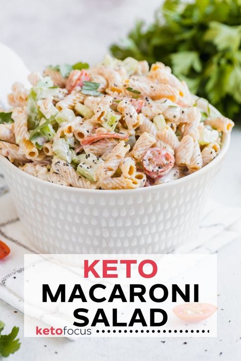 Keto Macaroni, Picnic Gathering, Potluck Bbq, Mayonnaise Dressing, Keto Pasta Recipe, Keto Noodles, Creamy Mashed Cauliflower, Raw Cauliflower, Mac Salad