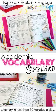 Teaching academic vocabulary has never been easier with these daily activities designed to build mastery of common academic language. Includes weekly practice, word wall cards and assessments. Sets available for 2nd, 3rd, 4th, 5th, 6th, 7th, and 8th grades (middle school). Daily Vocabulary, Vocabulary Strategies, Vocabulary Instruction, Academic Language, 6th Grade Reading, Academic Vocabulary, Teaching Vocabulary, 4th Grade Ela, 6th Grade Ela