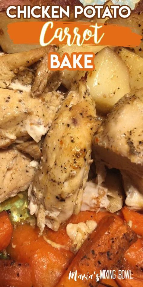 Chicken Potato Carrot Recipe, Chicken Potato Carrot, Oven Cooked Chicken Breast, Oven Chicken And Potatoes, Carrot Bake, Chicken Carrots Recipe, Baked Chicken Tenderloins, Chicken Breast Casserole Recipes, Chicken Breast Casserole