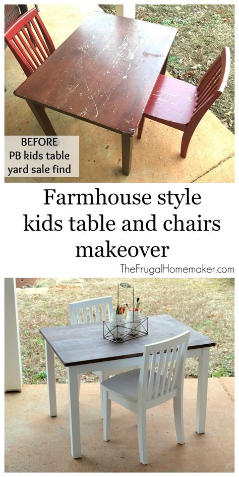 Kids Table Redo, Table And Chair Makeover, Diy Kids Table And Chairs, Paint Kids Table, Kids Furniture Makeover, Refurbished Table, Diy Kids Table, Kids Table And Chair, Diy Kids Furniture