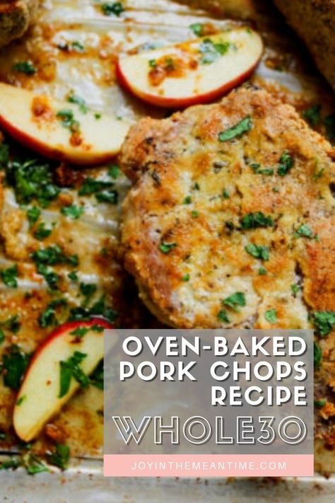 Try this Whole30 and Paleo dinner recipe! Whole 30 Pork Chop Recipes, Whole 30 Pork Recipes, Whole 30 Pork Chops, Whole 30 Pork, Paleo Pork Chop Recipes, Paleo Pork Chops, Pork Steak Recipe, Baked Pork Chops Oven, Whole30 Dinner