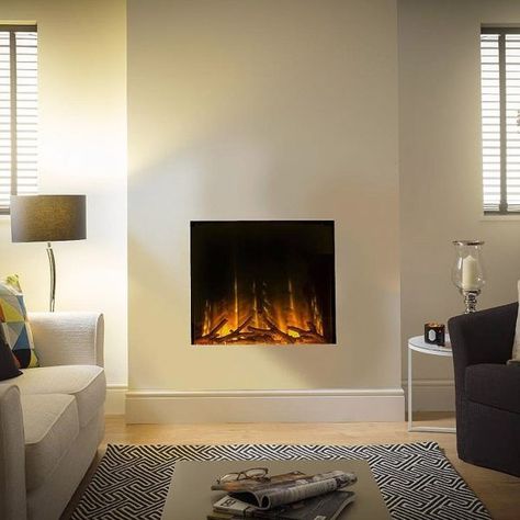 Modern Electric Fires, Pool Fireplace, Marble Fire Surround, Wall Mounted Electric Fires, Inset Fireplace, Inset Electric Fires, Wall Fires, New House Living Room, Mounted Fireplace