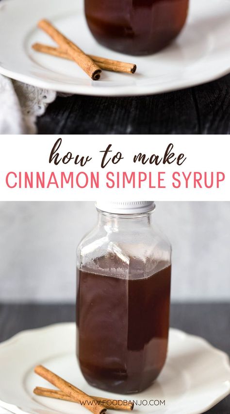 cinnamon simple syrup with cinnamon sticks Starbucks Syrups, Chai Syrup Recipe, Chai Syrup, Homemade Coffee Syrup, Cinnamon Simple Syrup, Chai Spices, Creamer Recipe, Cinnamon Syrup, Simple Syrup Recipes