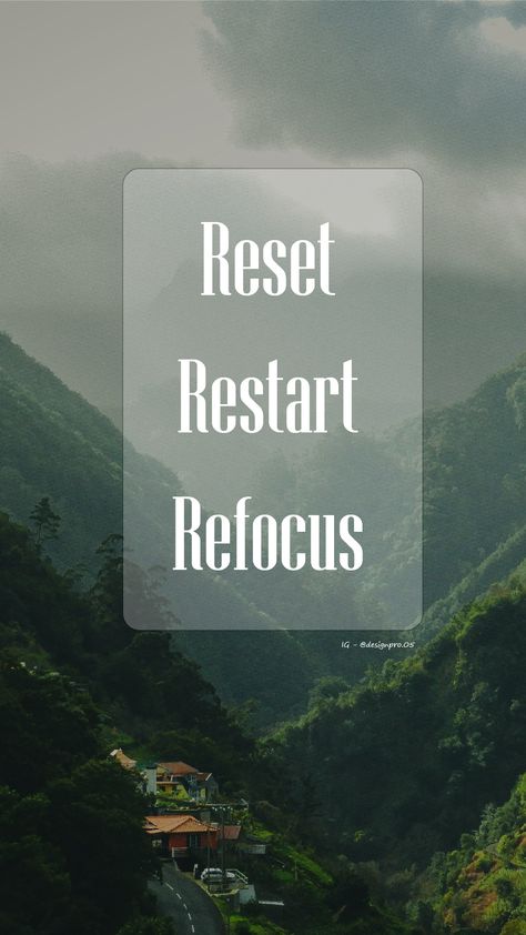 Success is often the result of the ability to reset your strategies, restart your determination, and continually refocus on your goals. Restart Reset Refocus Wallpaper, Restart Wallpaper, Restart Quotes, Reset Restart Refocus, Grades Quotes, Great Motivational Quotes, Tea Restaurant, Motivation Art, Challenge Quotes