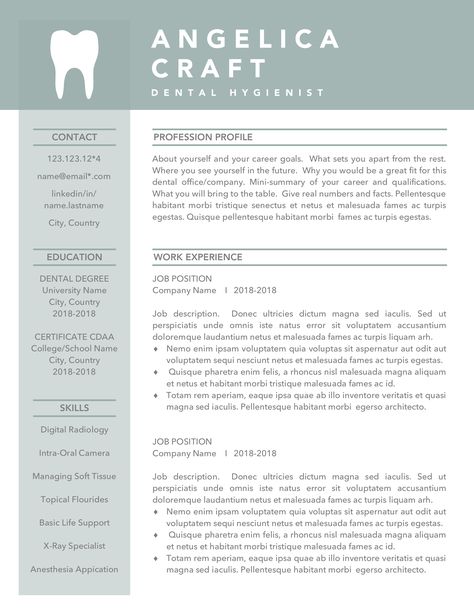 Dental Hygienist Resume, Dental Hygienist School, Hygiene School, Dental Assistant Study, Dentist Assistant, Dental Hygiene School, Resume Ideas, Student Resume Template, Student Resume