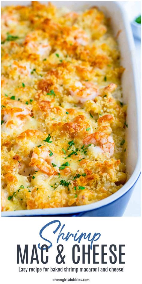 Shrimp Mac And Cheese Recipe, Shrimp Mac And Cheese, Easy Macaroni And Cheese Recipe, Easy Macaroni And Cheese, Shrimp Casserole Recipes, Mediterranean Seafood, Easy Baked Shrimp, Recipe With Shrimp, Seafood Mac And Cheese