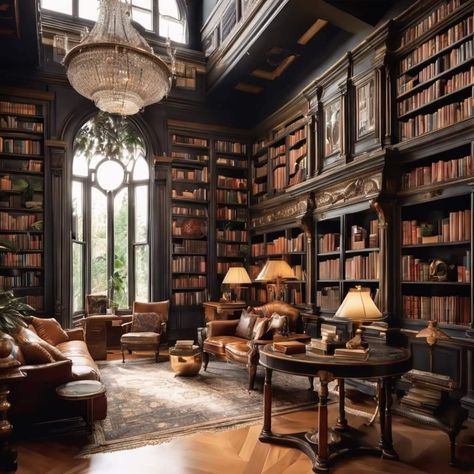 Aesthetic Libraries, Library Murphy Bed, Writing Plot Ideas, Manor Library, Book Store Design, Luxury Home Library, Ramshackle Dorm, Rich Parents, Library Plan