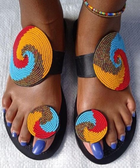 I just added a new item to eBay, Black slippers,Masai sandals, African sandals,Beaded sandals, Women slippers ! #eBay #eBaySeller African Print Shoes, African Sandals, Gold Slippers, African Shop, Beaded Flip Flops, African Shoes, African Accessories, Black Slippers, Beautiful Sandals