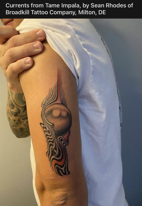 Currents Tame Impala Tattoo, 67 Tattoo, Tame Impala Tattoo, Album Tattoos, Sublime Tattoo, Radiohead Tattoo, General Tattoo, Inner Elbow Tattoos, Impala 67