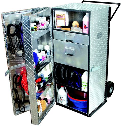 5' Upright Dolly Box Treadbrite Design - Item # 19468 Tack Locker, Horse Tack Rooms, Trunk Furniture, Show Steers, Tack Trunk, Tack Box, Pig Showing, Show Cows, Kombi Home