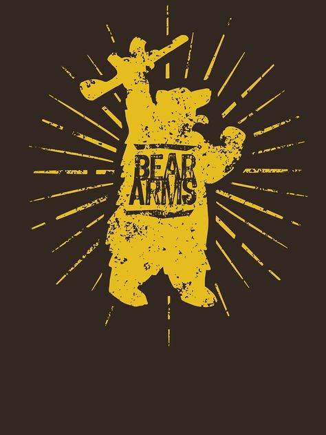 "Grizzly Bear Arms" T-shirt by DOODL | Redbubble Right To Bear Arms, Bear Arms, Grizzly Bear, Original Art, For Sale, Fictional Characters, T Shirt, Gifts