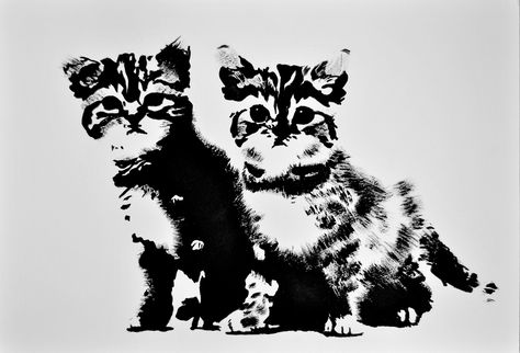 Black and white 44, Cats painting, Kitten, Animal drawing, Pet portrait, Modern art, Abstract cats, Wall art, Gift for child, 42 x29 cm  − HAND-PAINTED: All paintings in the store are hand-painted. They are NOT computerized or poster prints. -Style : Realism -Size: 42 x 29 cm -Material: Acryl, paper -Permanent protective coating: varnish - Painting is signed and dated by the artist as well as accompanied by a Certificate of Authenticity -QUALITY: Created using top quality paints and materials gi Abstract Cats, Cats Painting, Stippling Art, Black And White Picture Wall, Acrylic Painting On Paper, Tattoo Style Drawings, Animal Drawing, Silly Cats Pictures, Art Folder