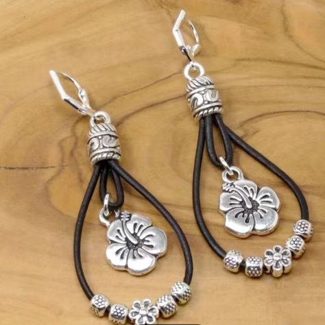 New With Tags! Black Faux Leather & Silver Flower Tear Drop Earrings. Each Is Approximately 3” In Length Including The Clasp. ***Description States “Quality Leather” But To Me It Looks Like Faux Leatheri Believe It’s Faux Leather. I Accept Reasonable Offers & Offer Bundle Discount On 2+ Items! To Bundle: Hit Bag Icon Below Each Item And You’ll Automatically Receive The 20% Discount! #00198 Handmade Leather Jewelry, Leather Jewelry Diy, Diy Jewelry Earrings, Cottage Grove, Cord Jewelry, Almond Shape, Nails Almond, Boho Leather, Handmade Wire Jewelry