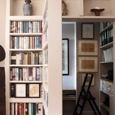 From the archive: a London flat packed with clever small space ideas (2013) Small Space Design, London Flat, London House, Hidden Door, Space Ideas, Small Room, House Garden, Open Book, Home Library