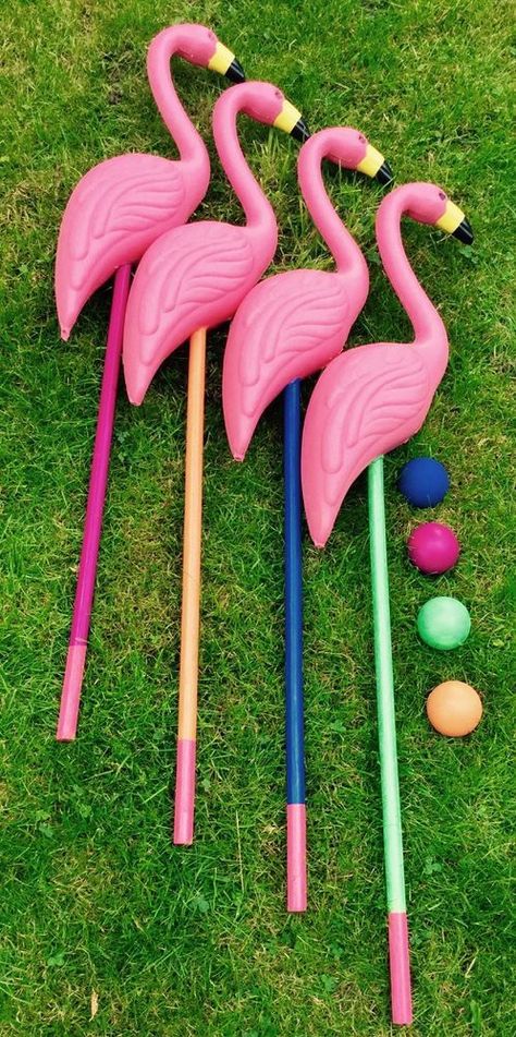 Alice In Wonderland Croquet, Alice In Wonderland Flamingo, Flamingo Croquet, Croquet Game, Croquet Set, Wonderland Birthday, Alice Tea Party, Alice In Wonderland Wedding, Mad Hatter Party