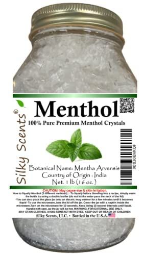 PRICES MAY VARY. 100% Pure and Natural Premium Menthol Crystals HIGH QUALITY MASON GLASS JAR! Laboratory Tested (SDS and COA) Ethically Sourced Farm Direct, Quality Guaranteed! Bottled in the USA Menthol Essential Oil Bulk Crystals Botanical Name: Mentha arvensis 100% Pure and Natural. Silky Scents is the Global Leader of High Quality 100% Pure Certified Essential Oils, Organic Handmade Soaps, Pure Face Clays, Mud Masks, & more direct from farms and distilleries all around the world! Backing our Healing Spices, Natural Soaps Recipes, Mud Masks, Menthol Crystals, Homemade Stuff, Natural Soaps, Thrift Flip, Glass Mason Jars, Soap Recipes