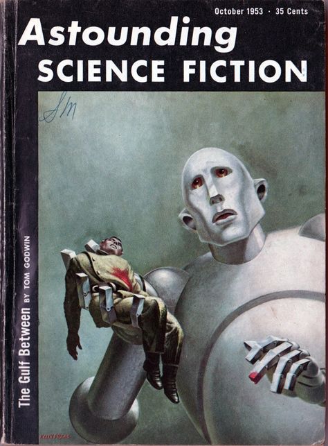 Astounding Science Fiction, 1953 - Cover by Frank Kelly Freas Queen Album Covers, Science Fiction Kunst, Classic Sci Fi Books, Pulp Science Fiction, Queen Albums, Science Fiction Magazines, 70s Sci Fi Art, A Night At The Opera, Pulp Magazine