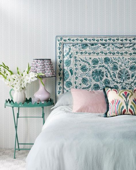 Duck Egg Blue Bedroom, Fence Paint Colours, Handmade Headboards, Luxury Headboard, Bnb Ideas, Headboard Bed, Upholstered Headboards, Custom Headboard, Bed Headboard