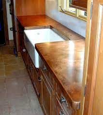 Copper Countertop, Rustic Countertops, Copper Countertops, Copper Counter, Bronze Kitchen Faucet, Kitchen Island Tops, Counter Kitchen, Outdoor Kitchen Countertops, Cheap Countertops