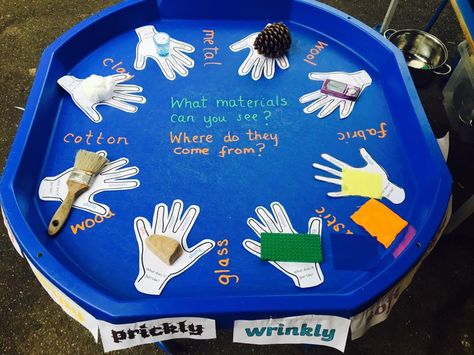 Different Textures tuff spot Science Continuous Provision, Senses Tuff Tray Ideas, Nursery Activities Eyfs, Ks1 Science, Continuous Provision Year 1, Tuff Tray Ideas Toddlers, Painting Ice, Tuff Tray Ideas, Planets Activities