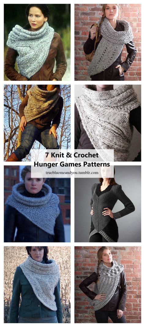 Katniss Scarf, Cowl Poncho, Hunger Games Katniss, Crochet Cowl Free Pattern, Crochet Cowl Pattern, Crochet Sweaters, Kleidung Diy, Cowl Pattern, Scarf Crochet Pattern