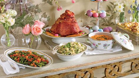 Easy & Elegant Easter Menu Easter Lunch Menu, Easter Sunday Dinner, Brunch Mesa, Easter Dinner Menus, Sunday Dinner Ideas, Easter Ham, Menu Simple, Holiday Ham, Easter Lunch