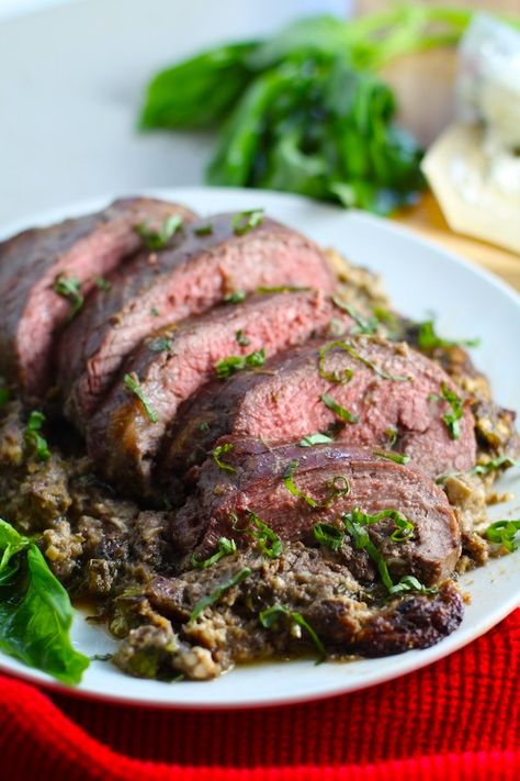 This is seriously one UNBELIEVABLE STUFFED FLANK STEAK!  The steak in my recipe is so tender and oozing with flavor.  The stuffing has mushrooms,  onions, garlic, fresh parsley and basil, then parmesan, and goat cheese!!!  This is the perfect Christmas Dinner.  #christmasdinner #beefroast #stuffedbeef #beefrolls #mushrooms #flanksteak #steakrecipes #holidaydinner Stuffed Flank Steak Recipes Goat Cheese, Autumnal Meals, Current Recipes, Stuffed Flank Steak, Steak Dinner Sides, Busy Mom Recipes, Perfect Christmas Dinner, Mushroom Stuffed, Delicious Family Dinners