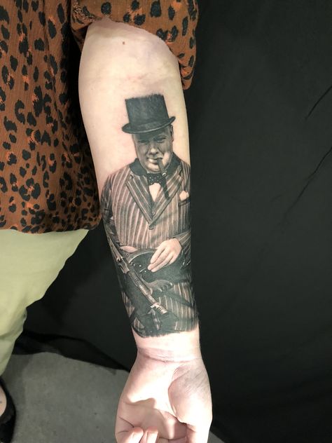 Winston Churchill Tattoo, Churchill Tattoo, Tattoo Portrait, Yes I Did, Oh Yes, Winston Churchill, Churchill, Portrait Tattoo, History