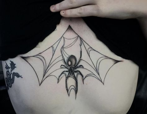 Goth Belly Tattoo, Sternum Spider Web Tattoo, Widows Peak Tattoo, Spiderweb Rib Tattoo, Spider Throat Tattoo, Spiderweb Stomach Tattoo, Spider Underboob Tattoo, Spiderweb Underboob Tattoo, Spiderweb Sternum Tattoo