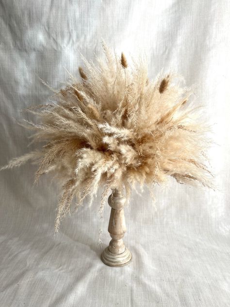 Dried Floral Arrangements Wedding Arch, Boho Floral Centerpieces, Signing Table Decor, Trumpet Vase Centerpiece, Grass Arrangements, Wedding Arch Decor, Pampas Bouquet, Pampas Wedding, Dried Floral Wreaths