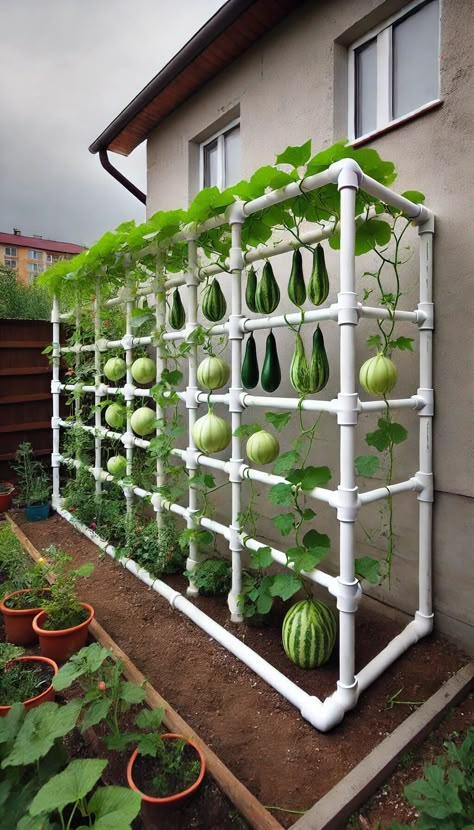 Fence Trellis Ideas, Vegetable Garden Design Diy, Fence Trellis, Garden Design Diy, Greenhouse Design, Trellis Fence, Small Vegetable Gardens, Trellis Ideas, Vegetable Garden Diy