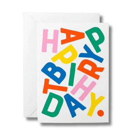 Happy birthday greeting card Colourful Birthday Cards, Birthday Card Typography, Graphic Birthday Card, Graphic Design Birthday Card, Birthday Card Graphic Design, Happy Bday Cards, Happy Birthday Graphics, Modern Birthday Card, Happy Birthday Invitation