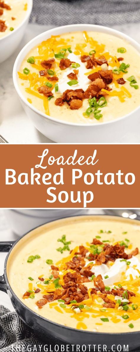 Stovetop Potato Soup, Loaded Baked Potato Soup Easy, Baked Potato Soup Easy, Loaded Baked Potato Soup Recipe, Baked Potato Toppings, Homemade Potato Soup, Baked Potato Soup Recipe, Best Potato Soup, Best Baked Potato