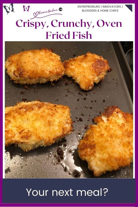 Your next meal Crispy, Crunchy, Oven Fried Fish Filet In The Oven, Breaded Fish Recipe, Oven Fried Fish, Oven Baked Fish, Crispy Oven Fries, Food Hunter, Fried Catfish, Battered Fish, Oven Fried