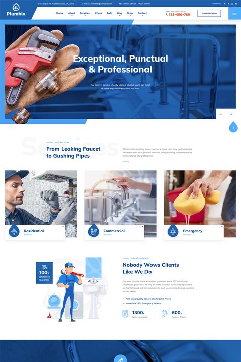 Plumbing Website Design Inspiration, Cleaning Company Website Design, Hvac Website Design, Plumbing Website Design, Plumber Website, Cleaning Website Design, Corporate Website Design, Ui Ux Website, Plumbing Companies