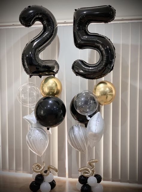 25th Birthday Wishes, Balloon Bouquet Diy, Happy 25th Birthday, Gothic Themes, Happy Birthday Wallpaper, Birthday Wallpaper, 23rd Birthday, 25th Birthday, Number Balloons