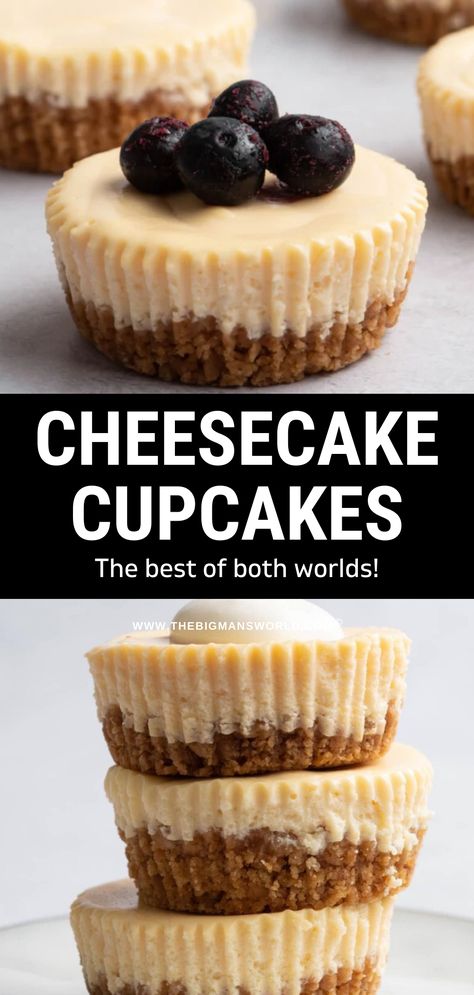 These cheesecake cupcakes are so rich, smooth, and creamy, you won’t believe how easy they are to make! Using simple ingredients, they need just two minutes of prep time. Freezing Cheesecake, Cheesecake Cupcakes Recipe, Cream Cheese Cupcakes, How To Make Cheesecake, Cheesecake Cupcakes, Elegant Desserts, Muffin Pans, Keto Cheesecake, Cheesecake Bites