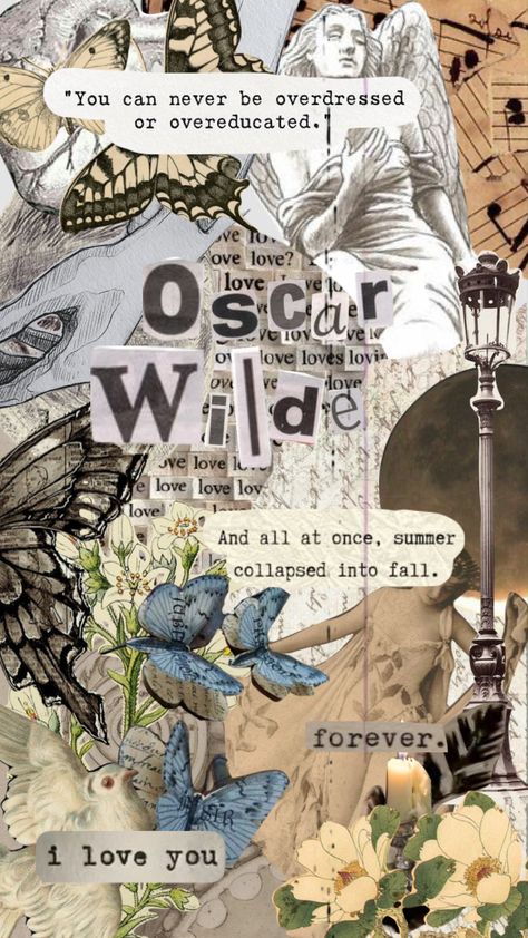 Oscar Wilde Aesthetic Wallpaper, Oscar Wilde Poster, Oscar Wilde Wallpaper, Oscar Wilde Aesthetic, Literature Wallpaper, Artistic Wallpaper, Collage Book, Witchy Wallpaper, Dorian Gray