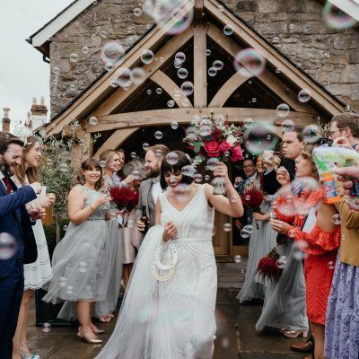 A Colourful Coastal Wedding at Robin Hoods Bay | Love My Dress® UK Wedding Blog + Wedding Directory Bubble Exit, Natural Confetti, Winter Barn Weddings, Reception Activities, City And Colour, Wedding Bubbles, Photography Dress, Wedding Exits, Beaded Art