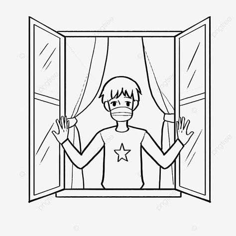 Open Window Drawing, Drawing Wind, Window Ventilation, Wind Drawing, 2000 Cartoons, Window Architecture, Geometric Pattern Background, Window Drawing, Hello March